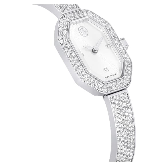 Dextera Bangle watch, Swiss Made, Metal bracelet, Silver tone, Stainless steel - Swarovski, 5672977