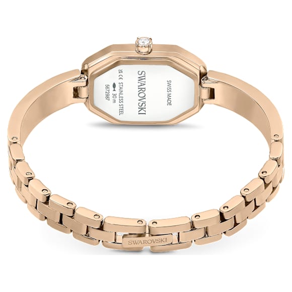 Dextera Bangle watch, Swiss Made, Metal bracelet, Gold tone, Champagne gold-tone finish - Swarovski, 5672987