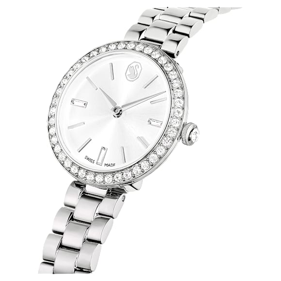 Certa watch, Swiss Made, Metal bracelet, Silver tone, Stainless Steel - Swarovski, 5672998