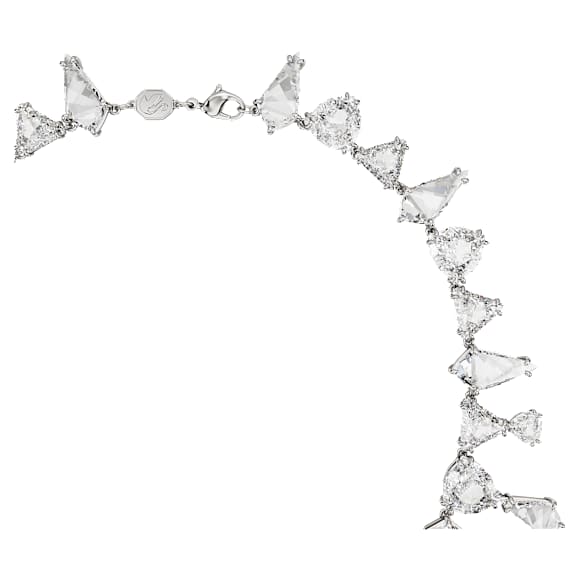 Mesmera necklace, Statement, Mixed cuts, White, Rhodium plated - Swarovski, 5673599