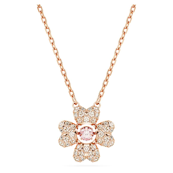 Přívěsek Idyllia, Jetel, Bílá, Povrchová úprava z 18k růžového zlata - Swarovski, 5674211