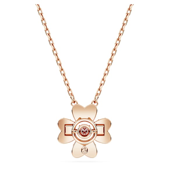 Pendente Idyllia, Quadrifoglio, Bianco, Finitura oro rosa 18K - Swarovski, 5674211