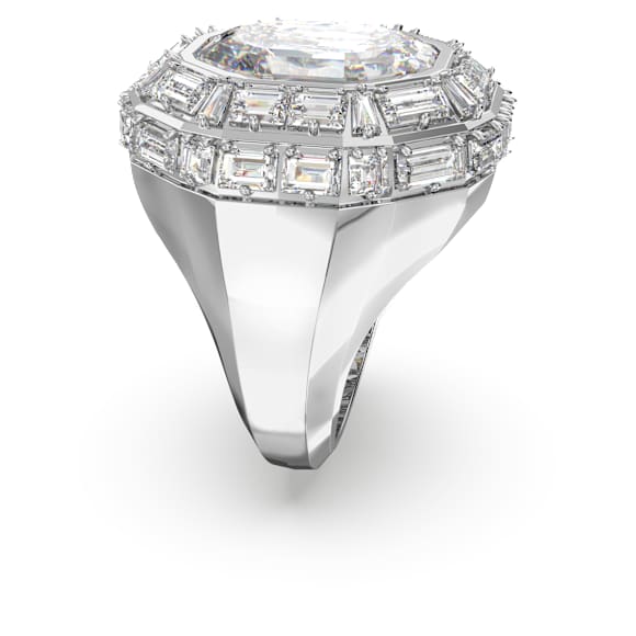 Mesmera cocktail ring, Octagon cut, White, Rhodium plated - Swarovski, 5674297