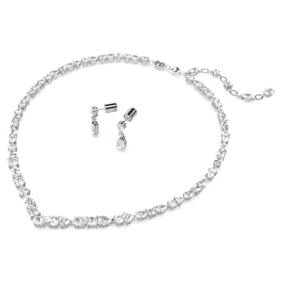 Mesmera set, Mixed cuts, White, Rhodium plated - Swarovski, 5674306