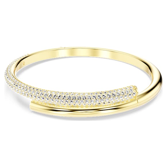 Pevný náramek Dextera, Magnetické zapínání, Bílý, Povrchová úprava z 18k zlata - Swarovski, 5674979