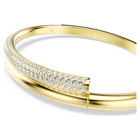 Pevný náramek Dextera, Magnetické zapínání, Bílý, Povrchová úprava z 18k zlata - Swarovski, 5674979
