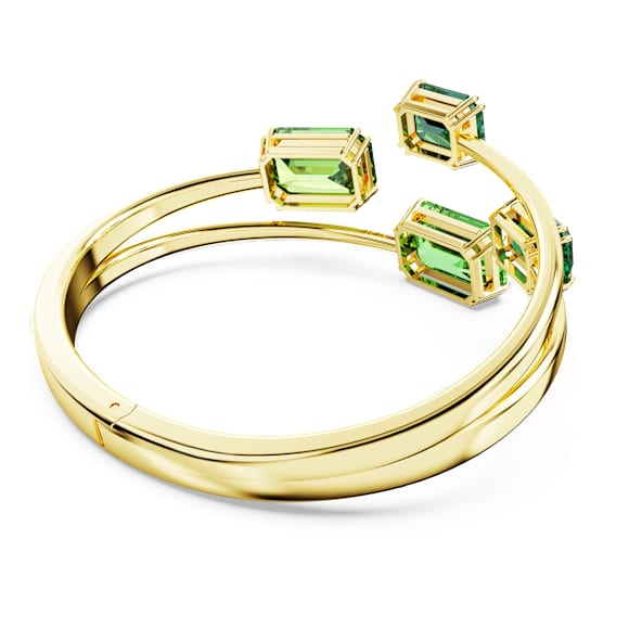 Brățară fixă Millenia, Tăietură octogonală, Verde, Placat cu auriu - Swarovski, 5674994