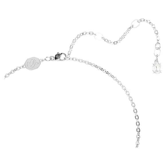 Insigne pendant, Pavé, Cross, White, Rhodium plated - Swarovski, 5675577