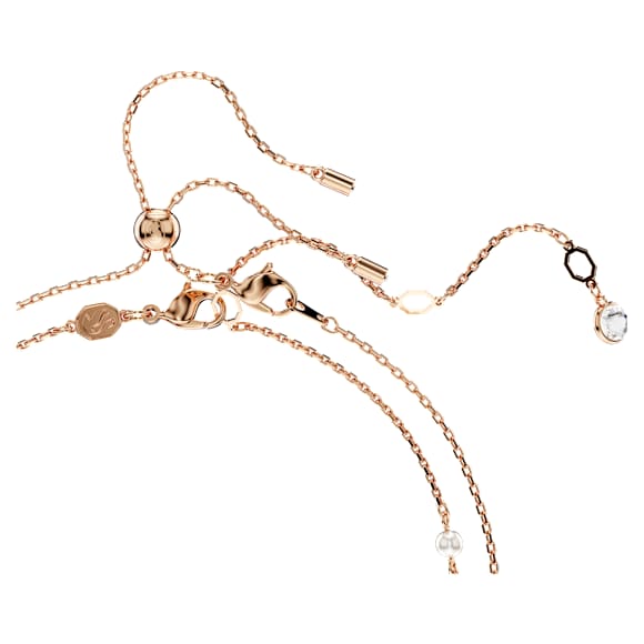 Dragon & Phoenix necklace, Set (2), Crystal pearl, Dragon’s claw, White, Rose gold-tone plated - Swarovski, 5675817