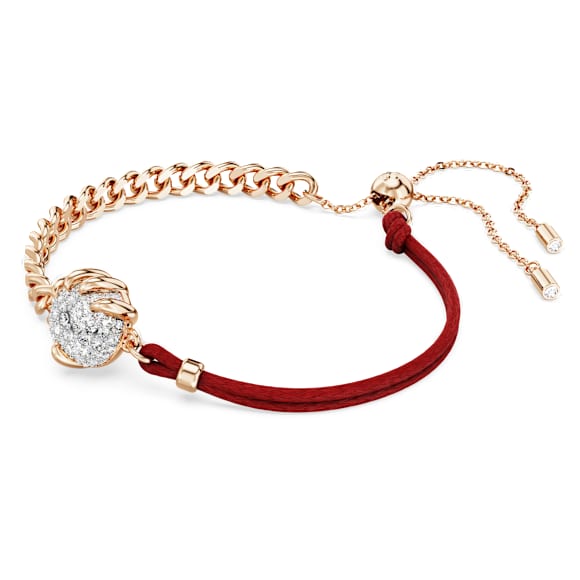 Brățară Dragon and Phoenix, Gheara dragonului, Roșie, Finisaj metalic mixt - Swarovski, 5675841