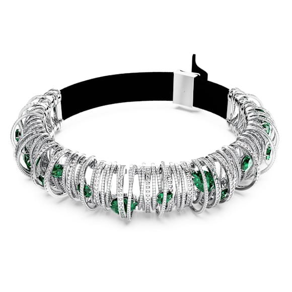 Hyperbola Halsband, Grün, Rhodiniert - Swarovski, 5676060