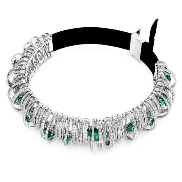 Hyperbola Halsband, Grün, Rhodiniert - Swarovski, 5676060