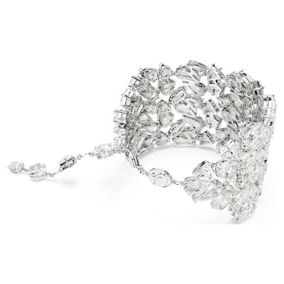 Bracelet large Mesmera, Tailles variées, Blanc, Métal rhodié - Swarovski, 5676532