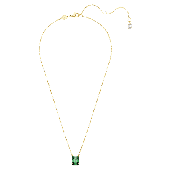 Stilla Anhänger, Rechteckschliff, Grün, 18K Goldbeschichtet - Swarovski, 5677141