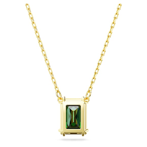 Stilla pendant, Rectangular cut, Green, 18K gold finish - Swarovski, 5677141