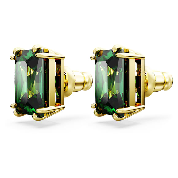 Matrix Ohrstecker, Rechteckschliff, Grün, Goldlegierungsschicht - Swarovski, 5677142