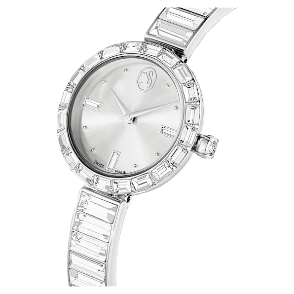 Orologio Matrix Bangle, Fabbricato in Svizzera, Bracciale in cristallo, Bianco, Acciaio inossidabile - Swarovski, 5677487