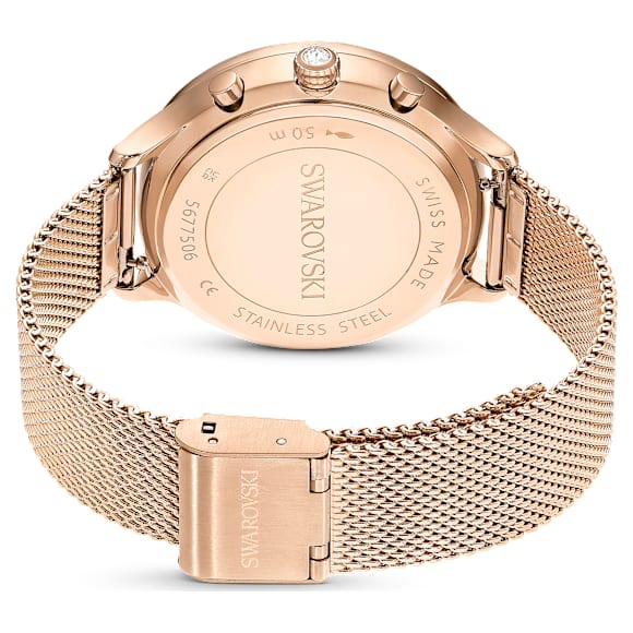 Nova Chrono watch, Swiss Made, Metal bracelet, Rose gold tone, Rose gold-tone finish - Swarovski, 5677506
