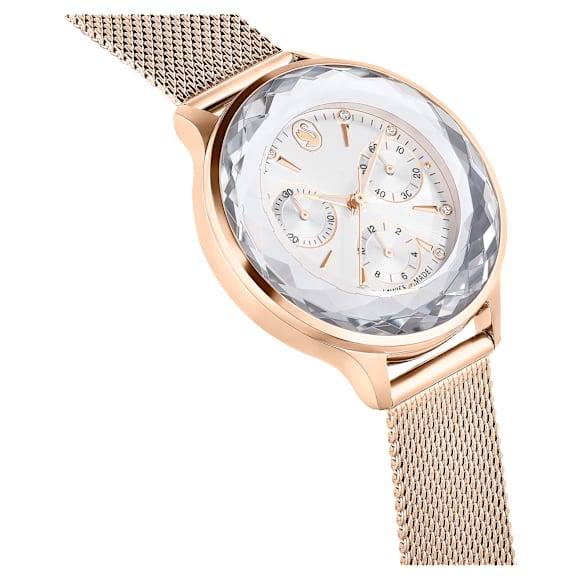 Nova Chrono watch, Swiss Made, Metal bracelet, Rose gold tone, Rose gold-tone finish - Swarovski, 5677506