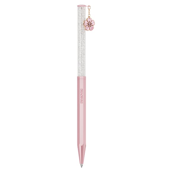 Crystalline ballpoint pen, Octagon shape, Cherry blossom, Pink lacquered - Swarovski, 5677589