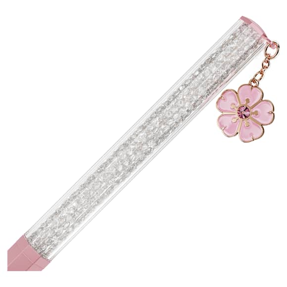 Crystalline ballpoint pen, Octagon shape, Cherry blossom, Pink lacquered - Swarovski, 5677589