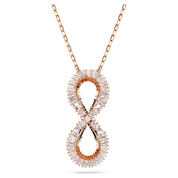 Přívěsek Hyperbola, Infinity, Bílá, Povrchová úprava z 18k růžového zlata - Swarovski, 5677623