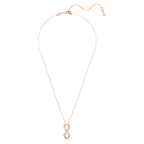 Obesek Hyperbola, Infinity, Bel, V videzu rožnatega zlata 18K - Swarovski, 5677623
