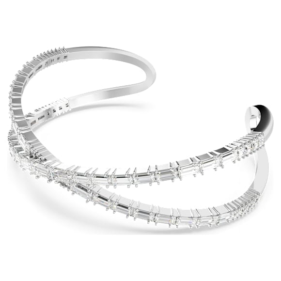 Hyperbola cuff, Infinity, White, Rhodium plated - Swarovski, 5677627