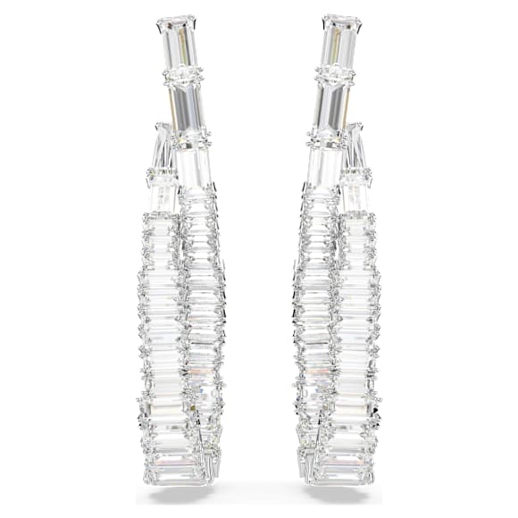 Pendants d'oreilles Hyperbola, Infini, Blanches, Métal rhodié - Swarovski, 5677628