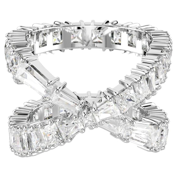 Prsten Hyperbola, Infinity, Bílá, Povrchová úprava ve stříbrném odstínu - Swarovski, 5677631