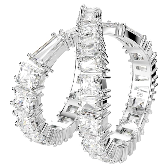 Prsten Hyperbola, Infinity, Bílá, Povrchová úprava ve stříbrném odstínu - Swarovski, 5677631