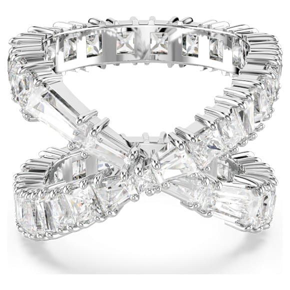 Hyperbola ring, Infinity, White, Silver-tone finish - Swarovski, 5677632