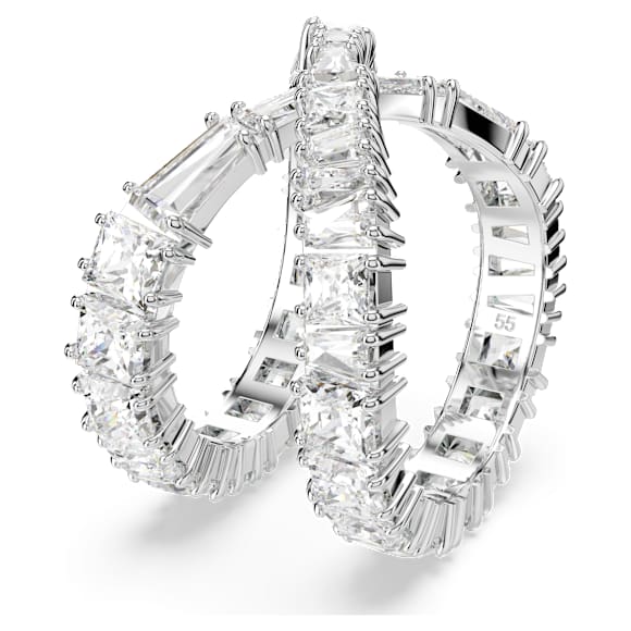 Hyperbola ring, Infinity, White, Silver-tone finish - Swarovski, 5677632