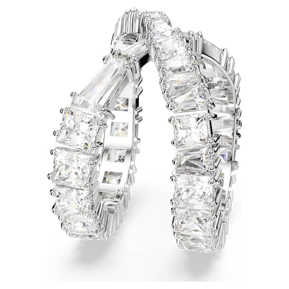 Hyperbola ring, Infinity, White, Silver-tone finish - Swarovski, 5677632