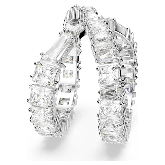 Inel Hyperbola, Infinit, Alb, Finisaj argintiu - Swarovski, 5677633