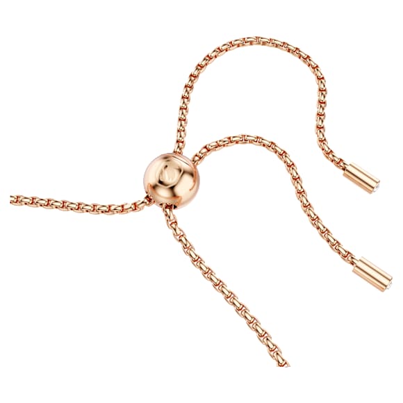 Matrix Tennis bracelet, Round cut, White, Rose gold-tone plated - Swarovski, 5677823