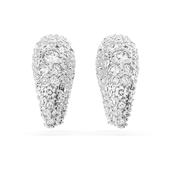 Luna Oorknopjes, Maan, S, Wit, Rodium toplaag - Swarovski, 5677879