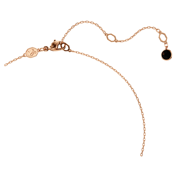 Swan pendant, Swan, Black, Rose gold-tone plated - Swarovski, 5678045