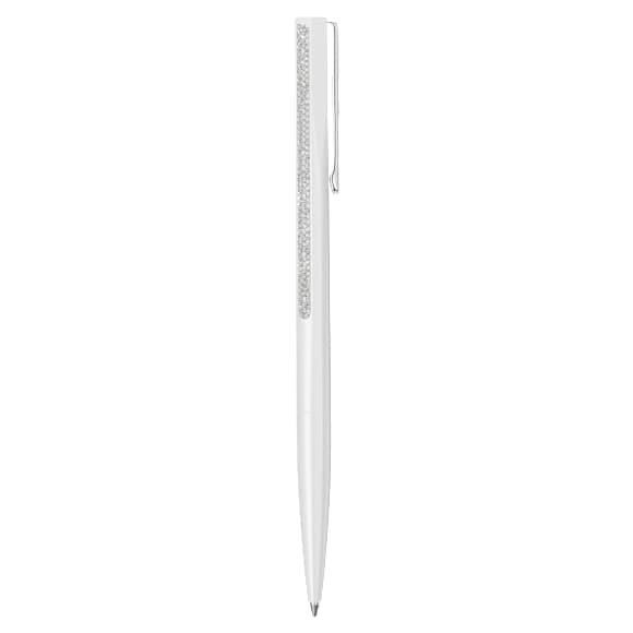 Crystal Shimmer ballpoint pen, White lacquered, Chrome plated - Swarovski, 5678183