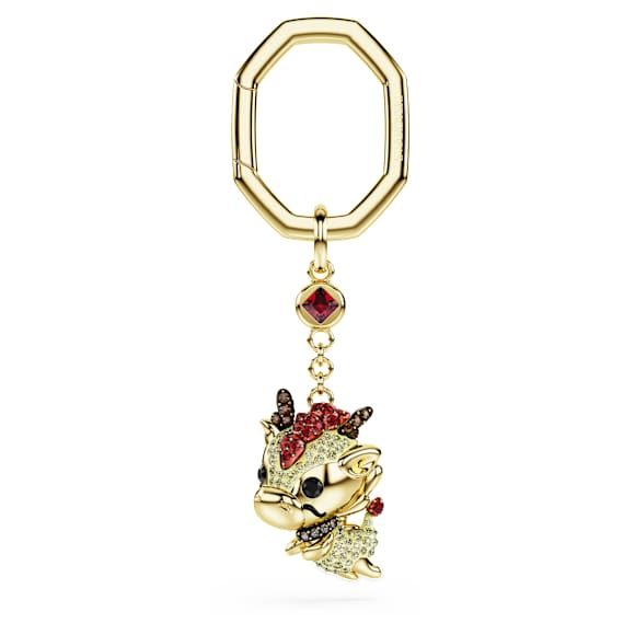 Chinese Zodiac 키 링, 드래곤, 옐로우, 골드 톤 플래팅 - Swarovski, 5678185