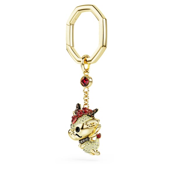 Chinese Zodiac 키 링, 드래곤, 옐로우, 골드 톤 플래팅 - Swarovski, 5678185