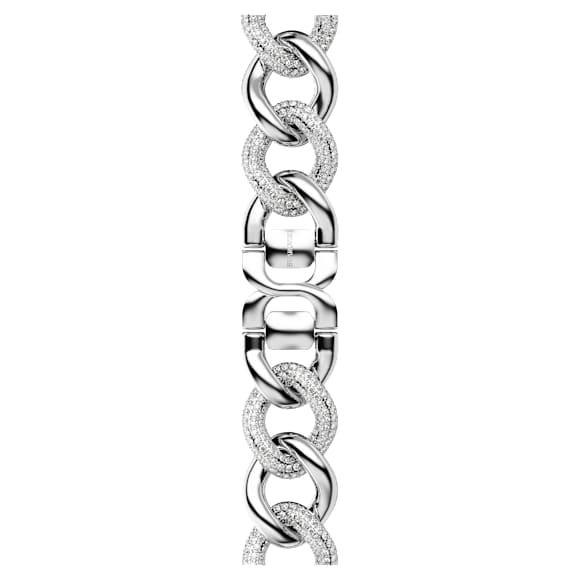 Sparkling chain strap, For Apple Watch® 40mm & 41mm, Silver tone, Stainless steel - Swarovski, 5678671