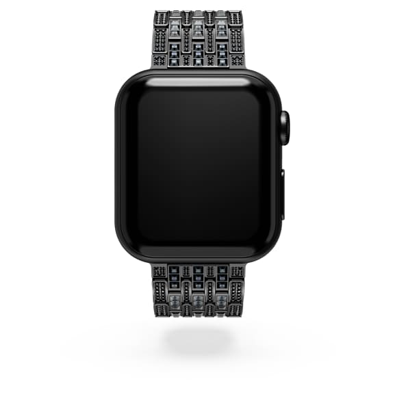 Sparkling princess strap, For Apple Watch® 40mm & 41mm, Black, Black finish - Swarovski, 5678675