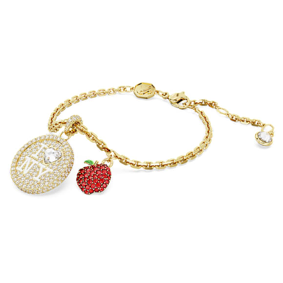 I LOVE NY bracelet, Red, Gold-tone plated - Swarovski, 5678704