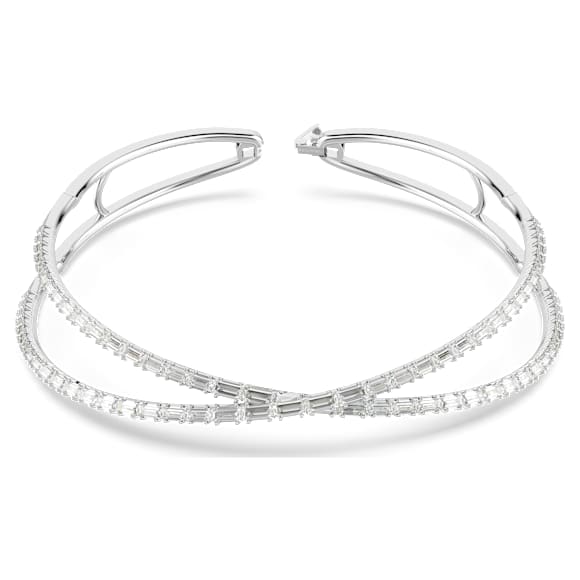 Hyperbola choker, Infinity, White, Rhodium plated - Swarovski, 5679426
