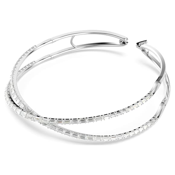 Hyperbola choker, Infinity, White, Rhodium plated - Swarovski, 5679426