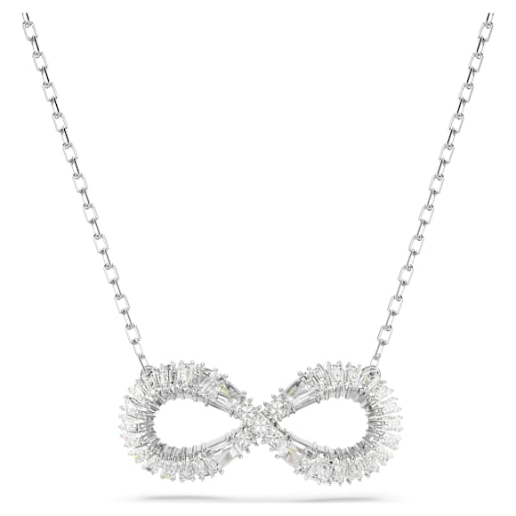 Colgante Hyperbola, Símbolo del infinito, Blanco, Baño de rodio - Swarovski, 5679434