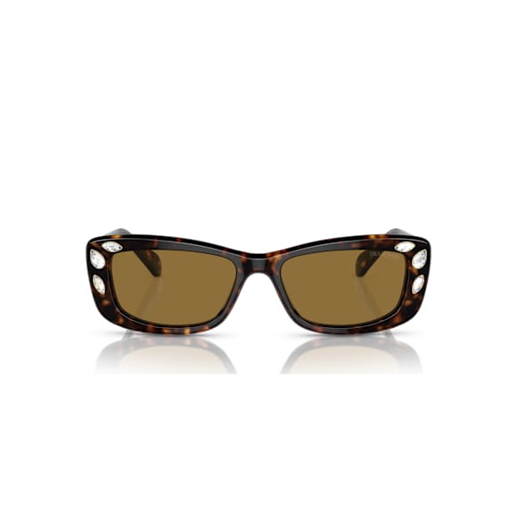 Sunglasses, Rectangular shape, SK6008, Brown - Swarovski, 5679536
