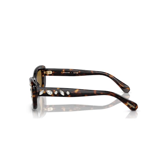 Sunglasses, Rectangular shape, SK6008, Brown - Swarovski, 5679536