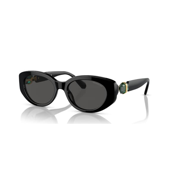 Sunglasses, Cat-eye shape, SK6002, Black - Swarovski, 5679544